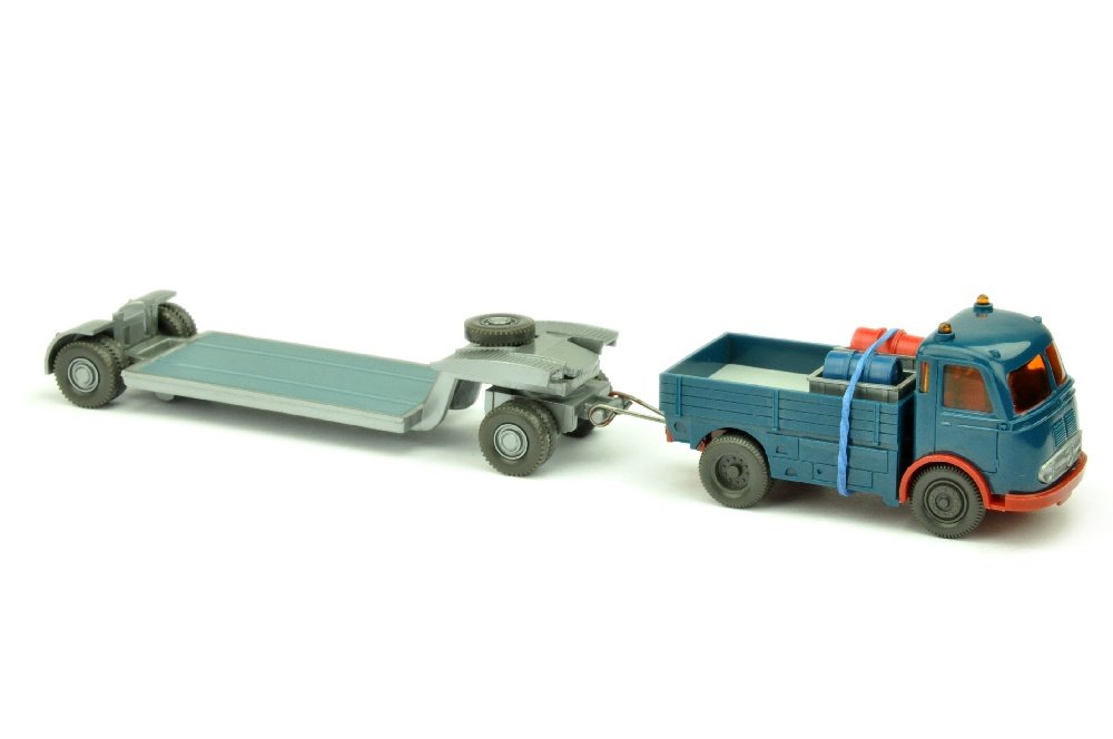 Schwergut-Zug Pullman, ozeanblau: 914/3, mit Ladegut, neuwertig (Wiking Verglaster LKW)