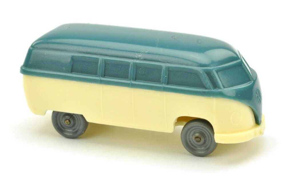 VW T1 Bus, mattgraublau/cremeweiss: 140/2AX, sehr gut bis neuwertig (Wiking Unverglaster Rollachser)