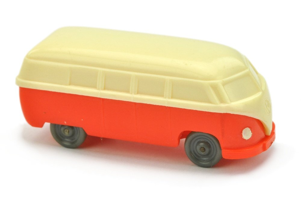 VW T1 Bus, cremeweiss/orange: 140/2BW, sehr gut bis neuwertig (Wiking Unverglaster Rollachser)