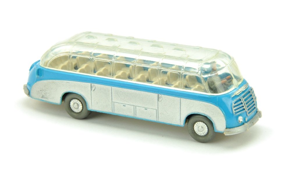 Setra-Bus, dunkeladriablau (Version /1): 1166/1C, Schablonierung fast 100%, sehr gut (Wiking Verglaster LKW)