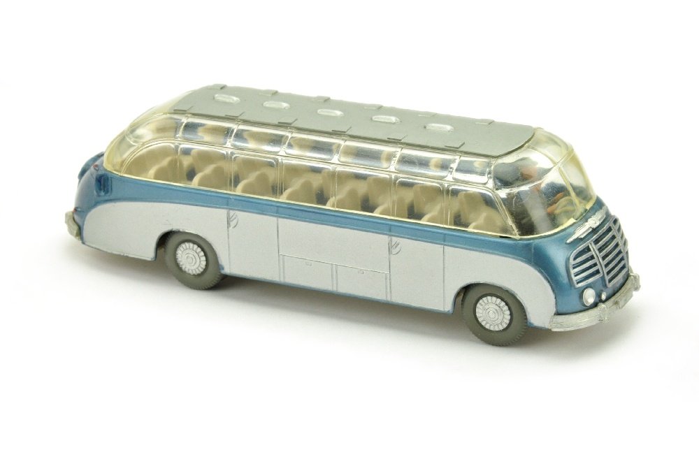 Setra-Bus, blaumetallic (Version /3): 1166/3B, Schablonierung 100%, fast neuwertig (Wiking Verglaster LKW)