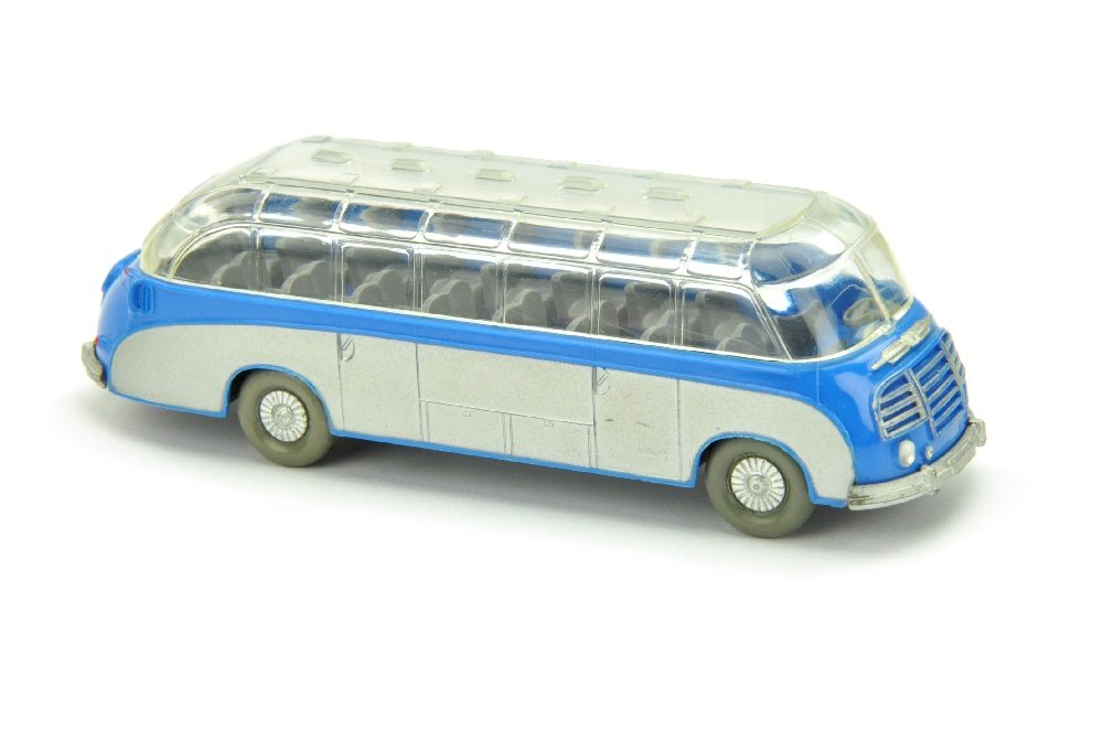 Setra-Bus, himmelblau: 1166/1A, fast neuwertig (Wiking Verglaster LKW)