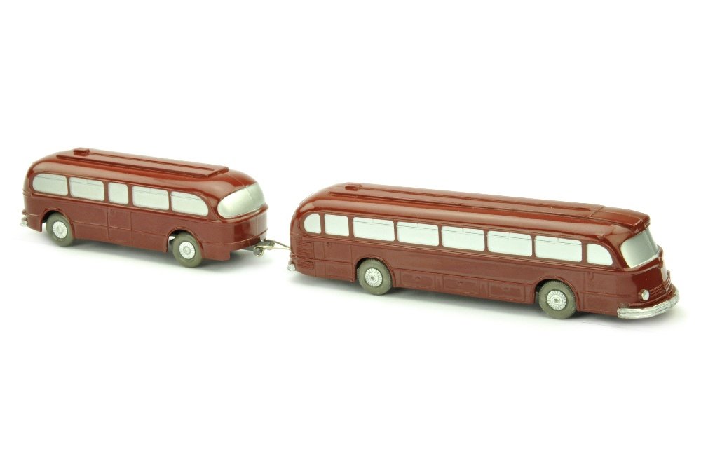 Mercedes O 6600 mit Anhaenger, weinrot (1 of 2)