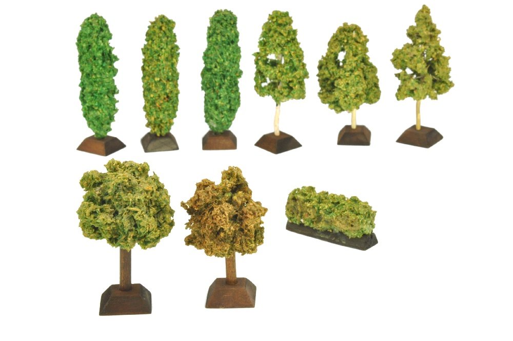 Konvolut 9 Baeume (mit Holzsockeln) (1 of 1)