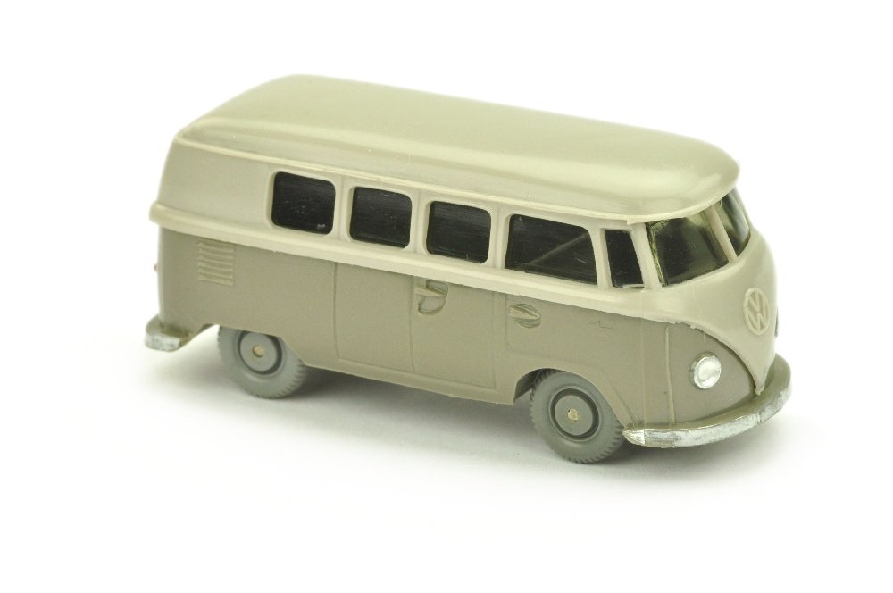 VW T1 Bus (alt), d'-achatgrau/betongrau: 323/1O, gut bis sehr gut (Wiking Verglaster PKW)
