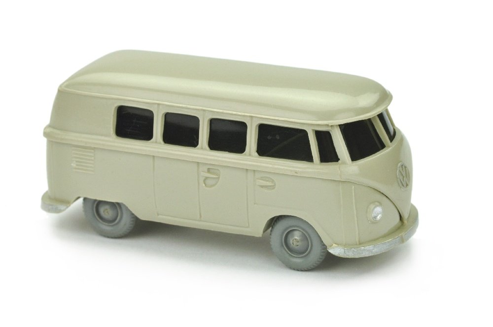 VW T1 Bus (alt), kieselgrau: 323/1S, neuwertig (Wiking Verglaster PKW)