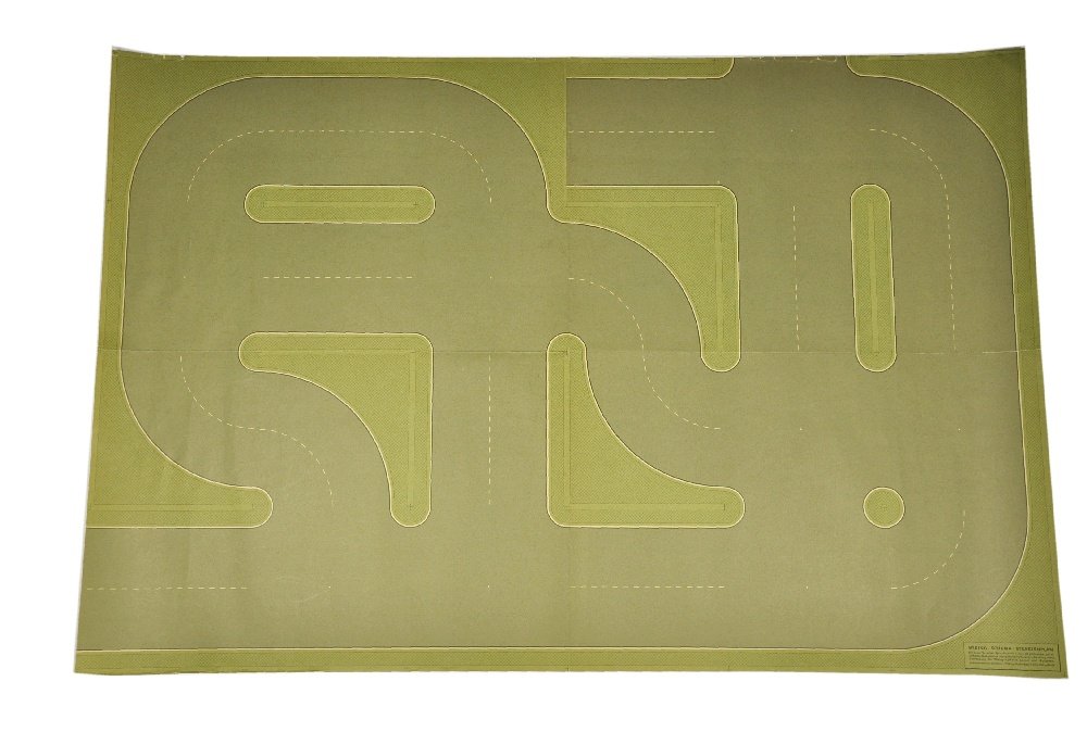 Schema-Strassenplan, d'-lindgruen: aehnlich 1325/1, jedoch mit Herstellerhinweis wie bei Version /2 (fehlt noch im Wiking-Handbuch), doppelt gefaltet, sonst sehr gut (Wiking Zubehoer)