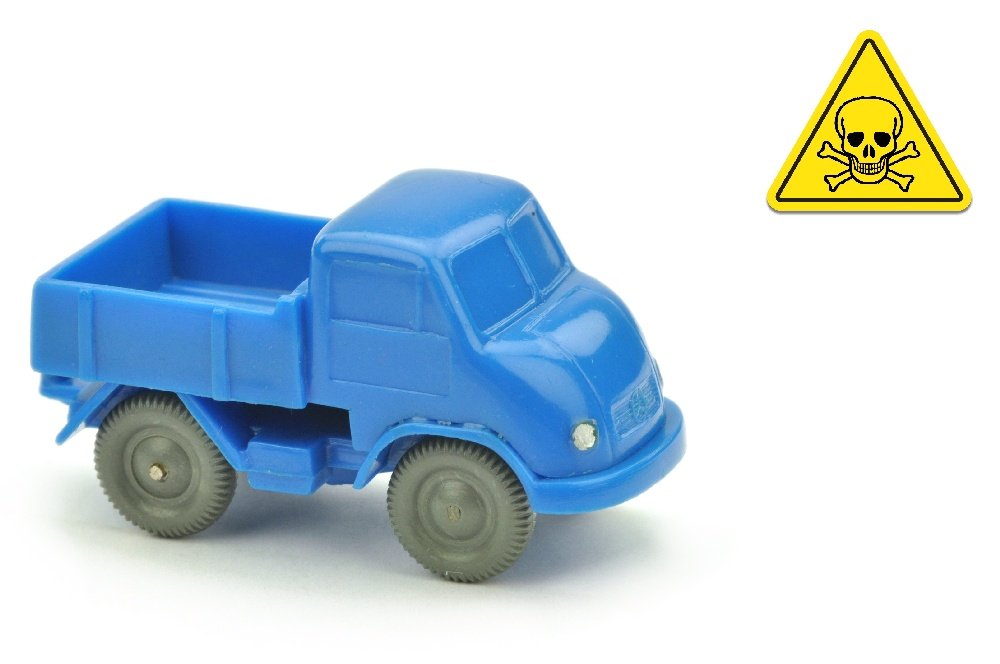 Unimog 401, himmelblau: Salzsaeuremodell auf Basis 480/1B (gruen), neuwertig (Wiking umgefaerbtes Modell - Wohltaetigkeitsauktion zugunsten wuenschdirwas)