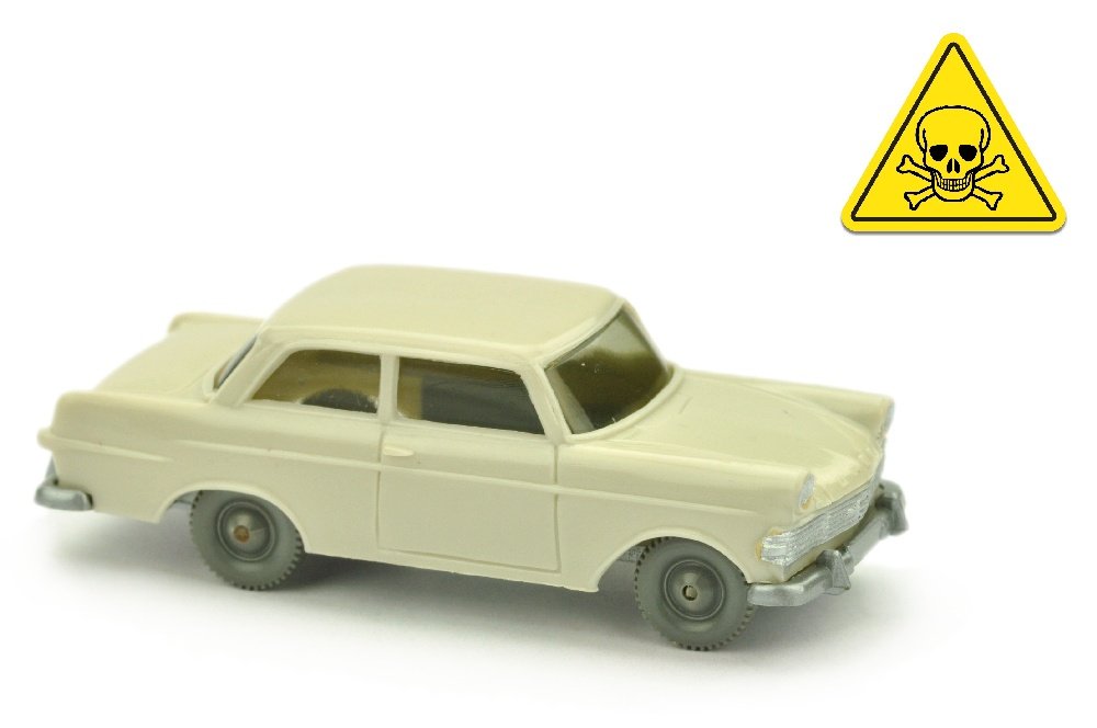 Opel Rekord P2, gruenlichbeige: Salzsaeuremodell auf Basis 344/1A (rotelfenbein), sehr gut bis neuwertig (Wiking umgefaerbtes Modell - Wohltaetigkeitsauktion zugunsten wuenschdirwas)