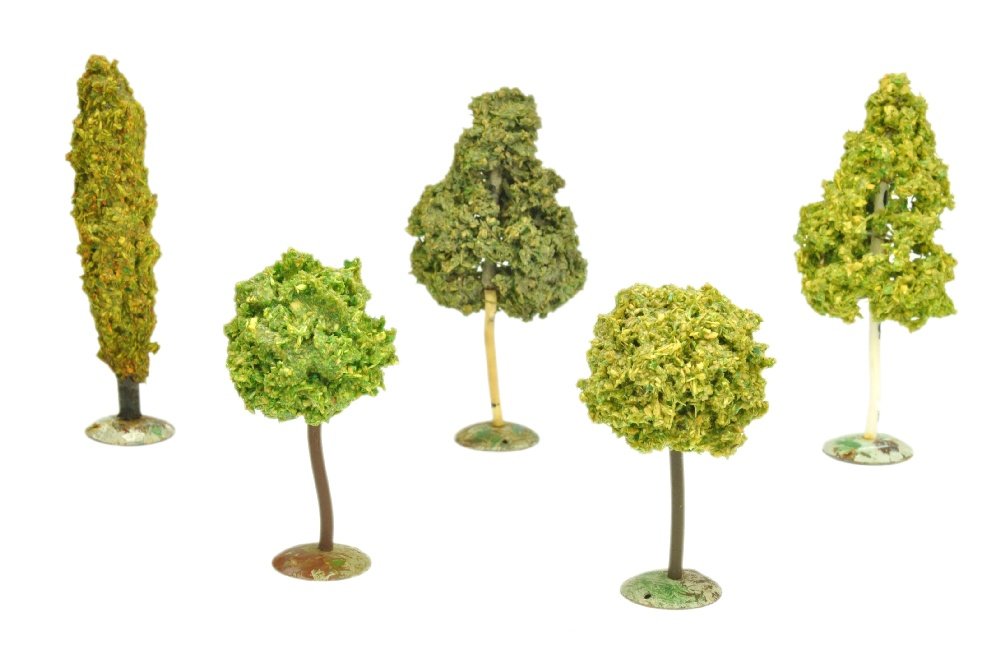 Konvolut 5 Baeume (mit Metallsockel) (1 of 1)