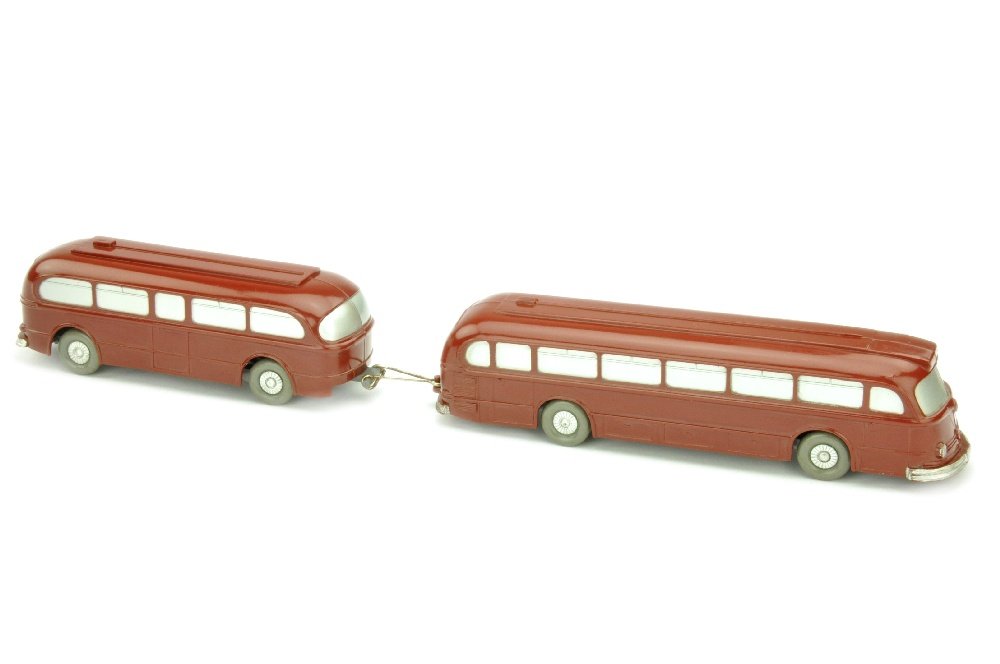 Mercedes O 6600 mit Anhaenger, weinrot (1 of 2)