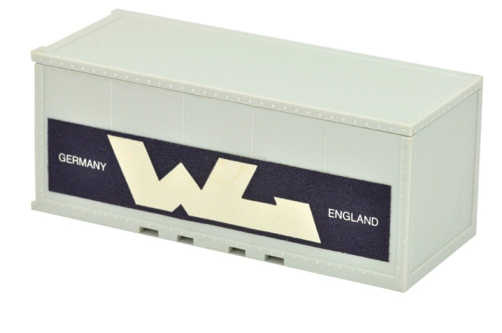WL/B - Plywoodcontainer: Version mit weissem Bodenaufkleber, neuwertig (Wiking Werbemodell)