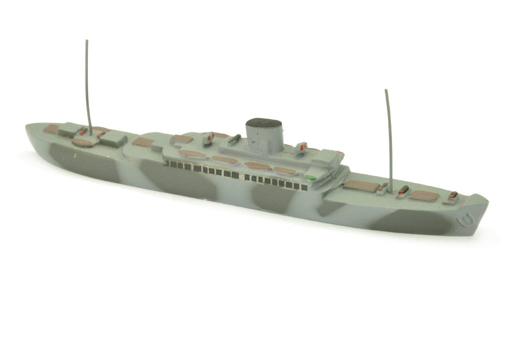Passagierschiff Caribia/Cordilliera (tarnlack): Version E (eckige Tarnlackierung auf Basis der Nachkriegsvariante mit BRT-Praegung), R 0, neuwertig (Wiking Schiffe)