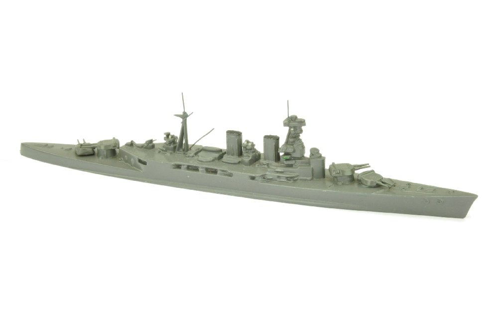 Schlachtschiff Hood: seltenes Kriegsschiff um 1940, Lackierung dunkelgrau, mit Namenszug-AZB am Heck der Backbordseite, R 0-1, fast neuwertig (Wiking Schiffe)