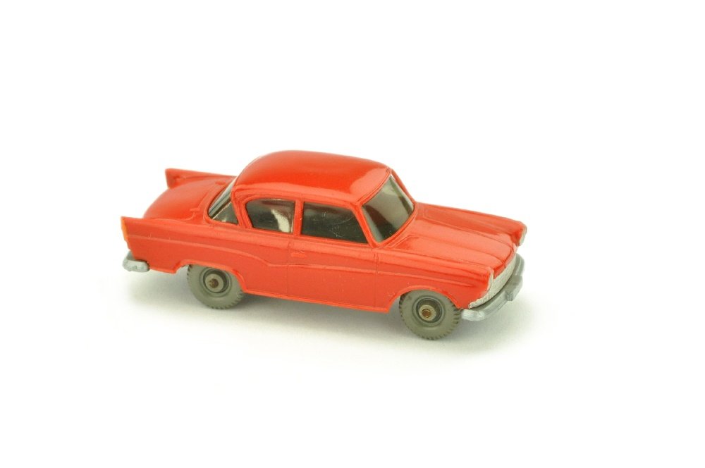 Borgward Arabella, rot: 421/1A, buendig schliessender Spannungsriss an Oberkante des vorderen Fensterstegs der Fahrerseite (A-Saeule), nur bei Druck sichtbar, sonst sehr gut (Wiking 2.Wahl)