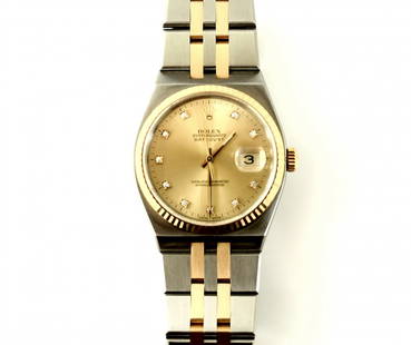 ROLEX DATEJUST 17013 QUARTZ 18KT SS DIAMOND WATCH: A very fine MEN'S ROLEX OYSTER QUARTZ DATEJUST WATCH. This watch is the highly sought after and super accurate reference 17013 oyster quartz date just. This watch has a serial number of A859872 which