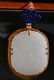 PAIR OF WHITE JADE 'FIGURES POEM' PENDANTS W/BAMBOO BOX - 6