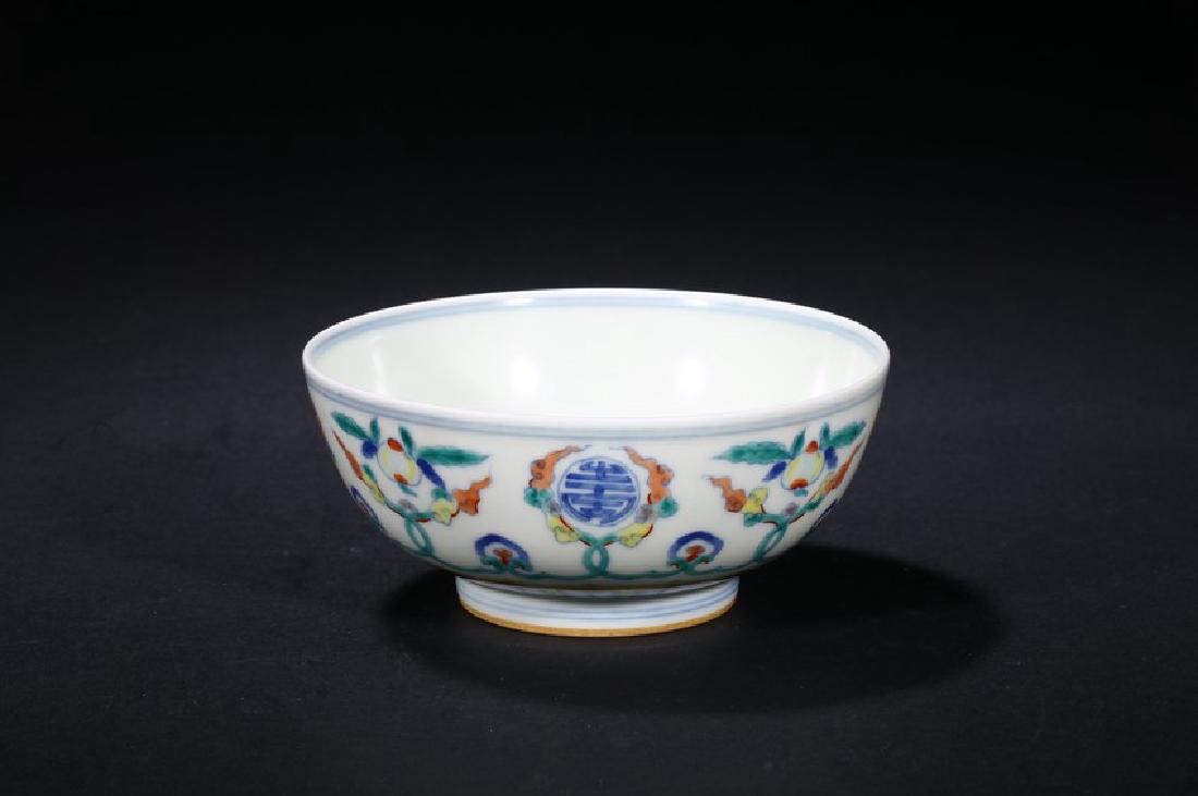 A DOUCAI PEACH AND SHOU BOWL (1 of 6)