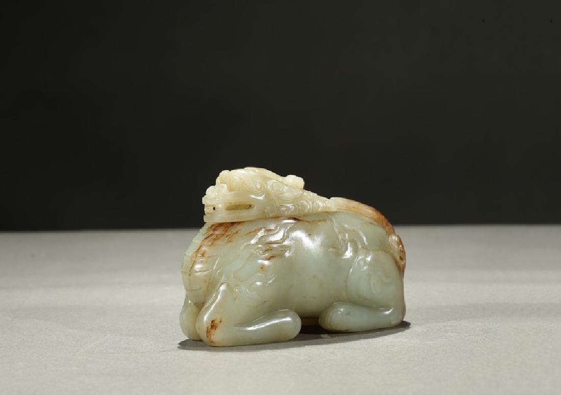 A CELADON JADE CARVING OF LUDUAN CENSER (1 of 6)