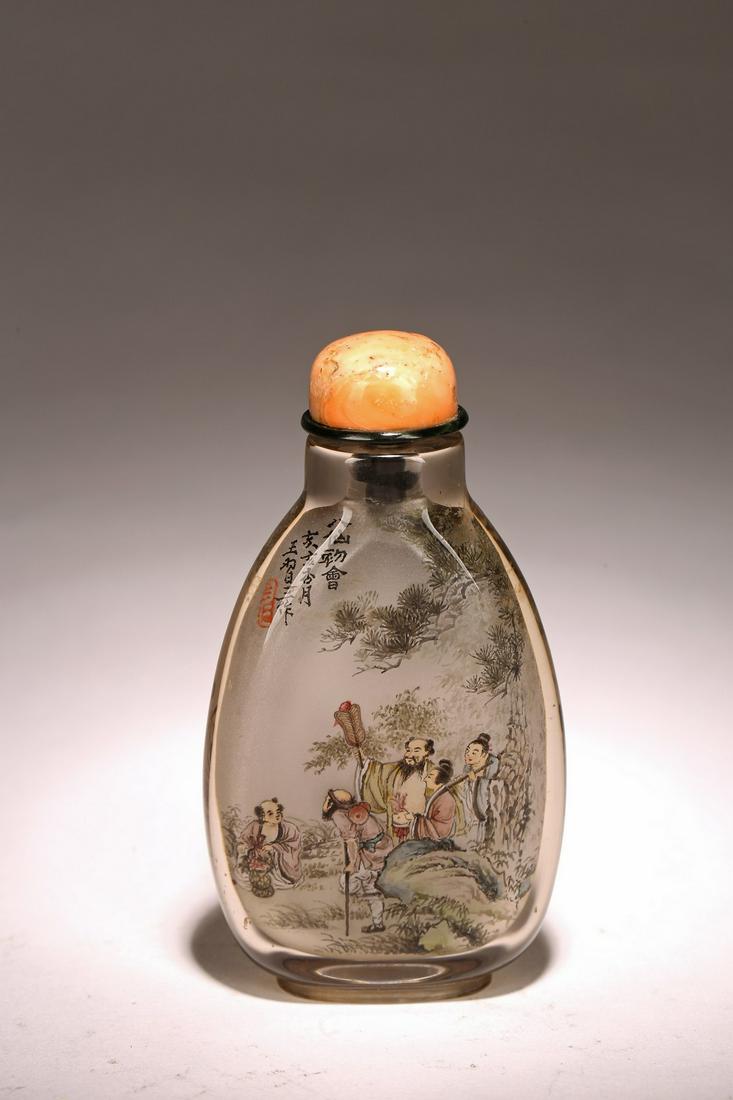 WANG XISAN: CRYSTAL INSIDE PAINTED 'EIGHT IMMORTALS' (1 of 9)