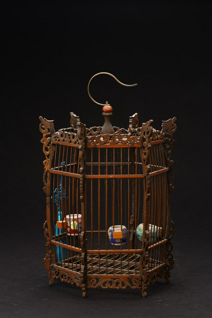 A CHINESE BAMBOO BIRD CAGE (1 of 4)