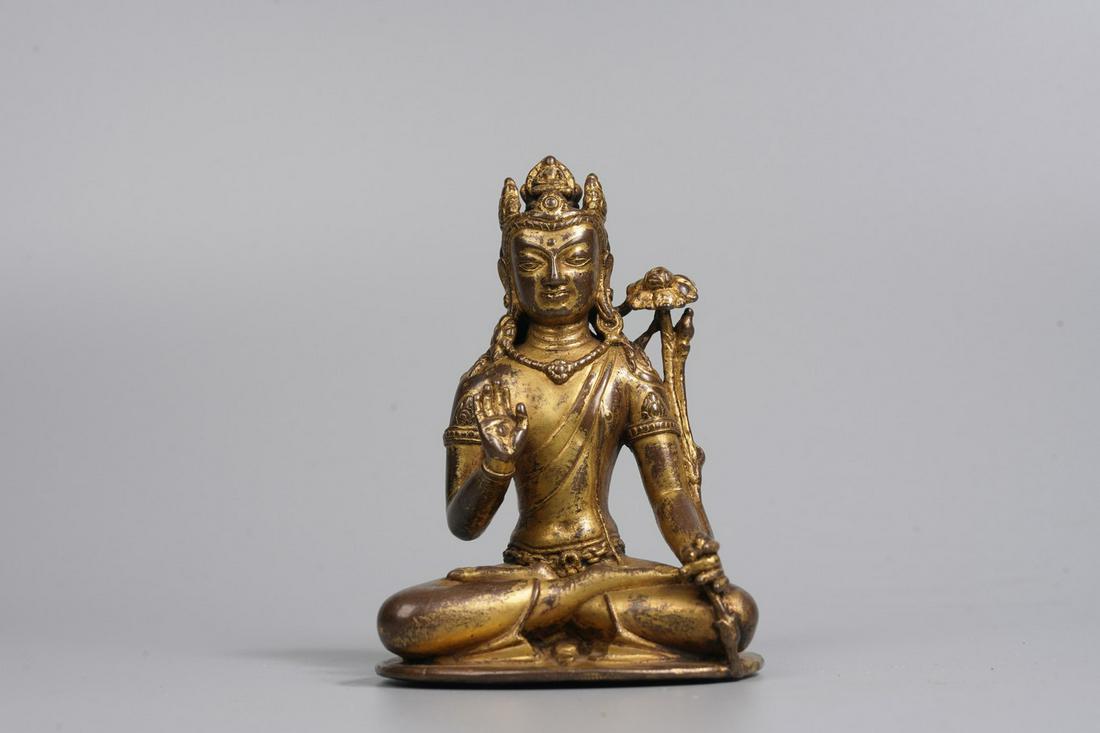 A GILT BRONZE FIGURE OF PADMAPANI (1 of 9)