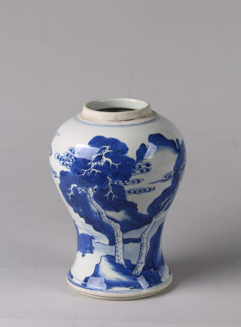 A BLUE AND WHITE 'DEER AND CRANE' VASE (1 of 6)