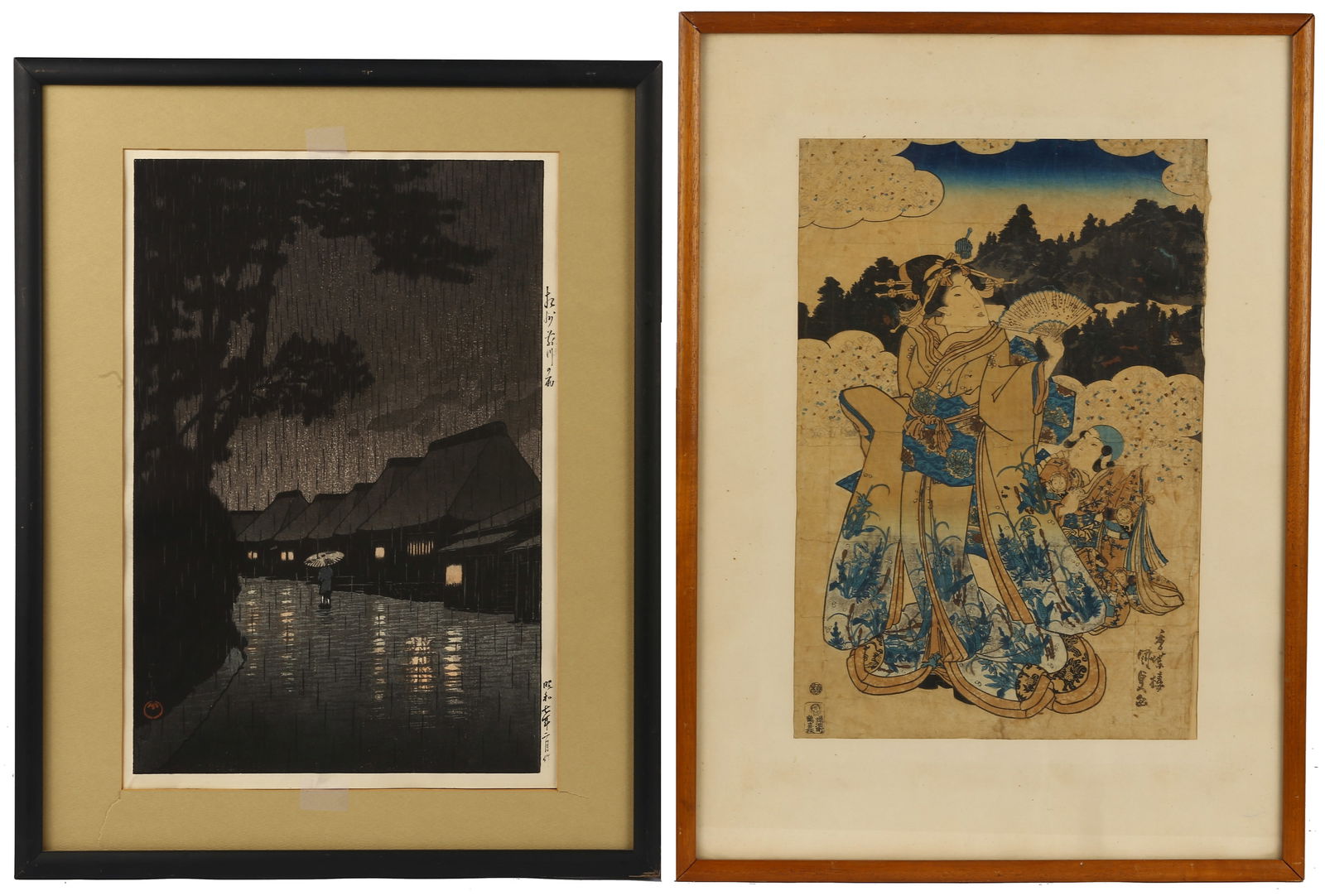 Two Japanese Woodblock Prints (1 of 12)