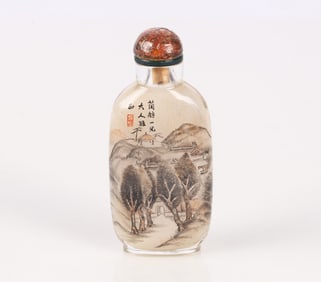 An Inside Painted 'Landscape' Glass Snuff Bottle