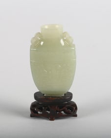 A White Jade 'Vase' Form Snuff Bottle