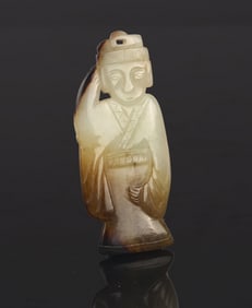 A Chinese Jade Dancing Figure Pendant