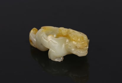 A Chinese White Jade Mythical Beast, Bixie