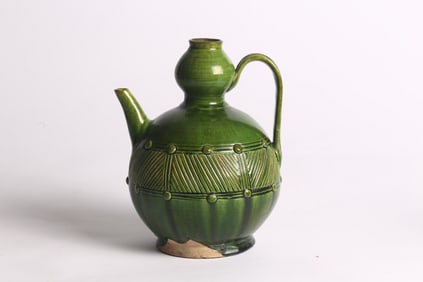 A Rare Archaic Chinese Green Glazed Ewer