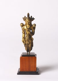 A Tibetan Gilt Bronze Figure of Standing Bodhisattva