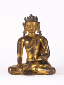 A Gilt Bronze Figure of Seated Buddha