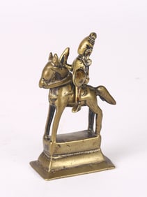 A Kashmir Copper Alloy Figure of Warrior on Horse