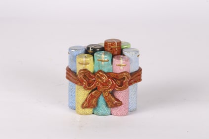 A Famille Rose 'Firecracker' Box and Cover