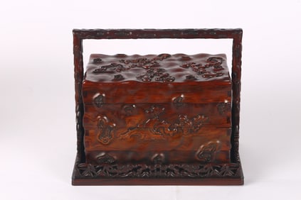 A Huanghuali 'Lingzhi' Tier Picnic Box