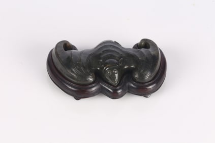 A Chinese Black Jade 'Auspicious Bat' Seal