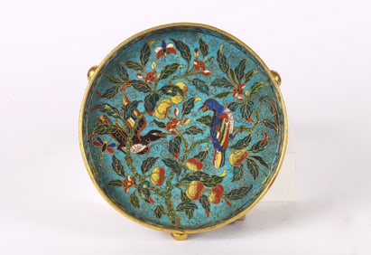 A Chinese Cloisonne Enamel Tripod Dish