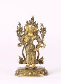 A Gilt Bronze Figure of Standing Maitreya
