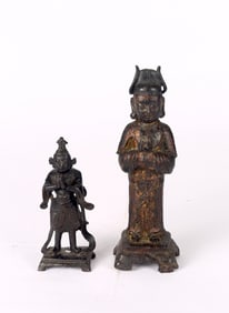 A Group of Two Chinese Daoist Deity Figurines