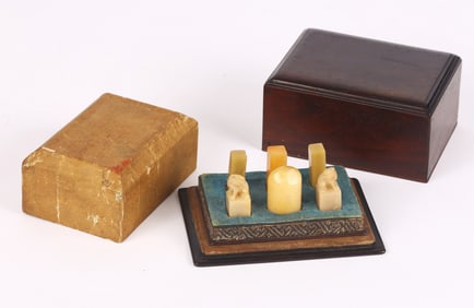 A Group of Six Soapstone Seals