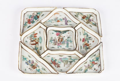 A Set of Famille Rose 'Figures' Sweetmeat Dishes