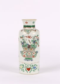 A Famille Verte 'Flower Baskets' Vase