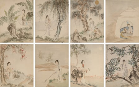 Fei Danxu(1802-1850): Color and Ink 'Beauties' Album Painting