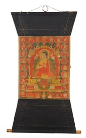 A Tibetan Portrait Thangka of A Teacher