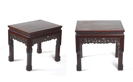 A Pair of Chinese Hardwood Stands