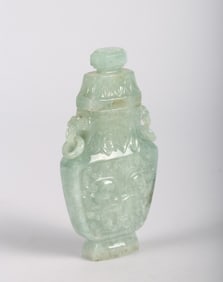 A Chinese Jadeite Carved Vase