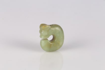 A Chinese Celadon Jade 'Pig Dragon'